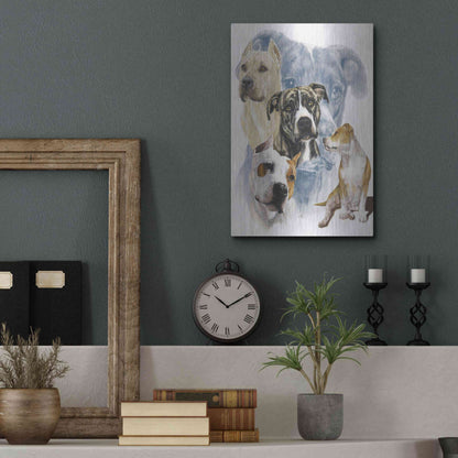 Luxe Metal Art 'American Staffordshire Terrier' by Barbara Keith, Metal Wall Art,12x16