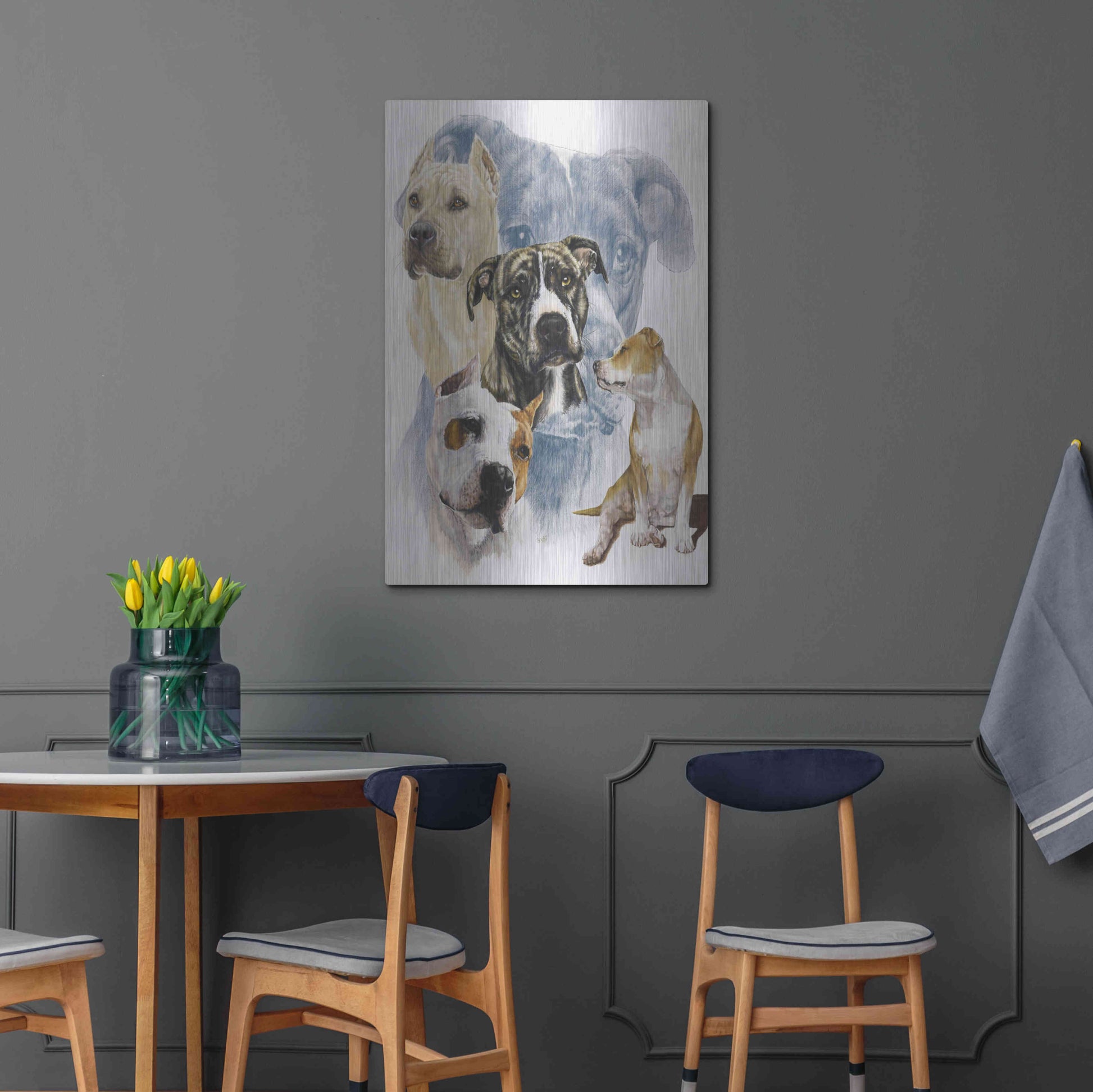 Luxe Metal Art 'American Staffordshire Terrier' by Barbara Keith, Metal Wall Art,24x36