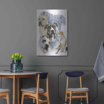 Luxe Metal Art 'American Staffordshire Terrier' by Barbara Keith, Metal Wall Art,24x36