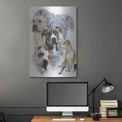 Luxe Metal Art 'American Staffordshire Terrier' by Barbara Keith, Metal Wall Art,24x36