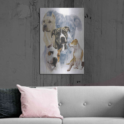 Luxe Metal Art 'American Staffordshire Terrier' by Barbara Keith, Metal Wall Art,24x36