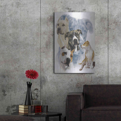 Luxe Metal Art 'American Staffordshire Terrier' by Barbara Keith, Metal Wall Art,24x36