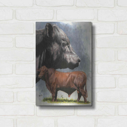 Luxe Metal Art 'Angus Cattle' by Barbara Keith, Metal Wall Art,12x16