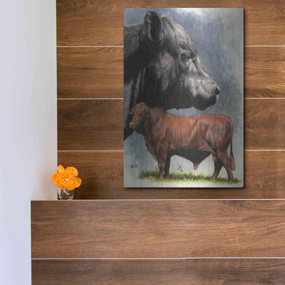 Luxe Metal Art 'Angus Cattle' by Barbara Keith, Metal Wall Art,12x16