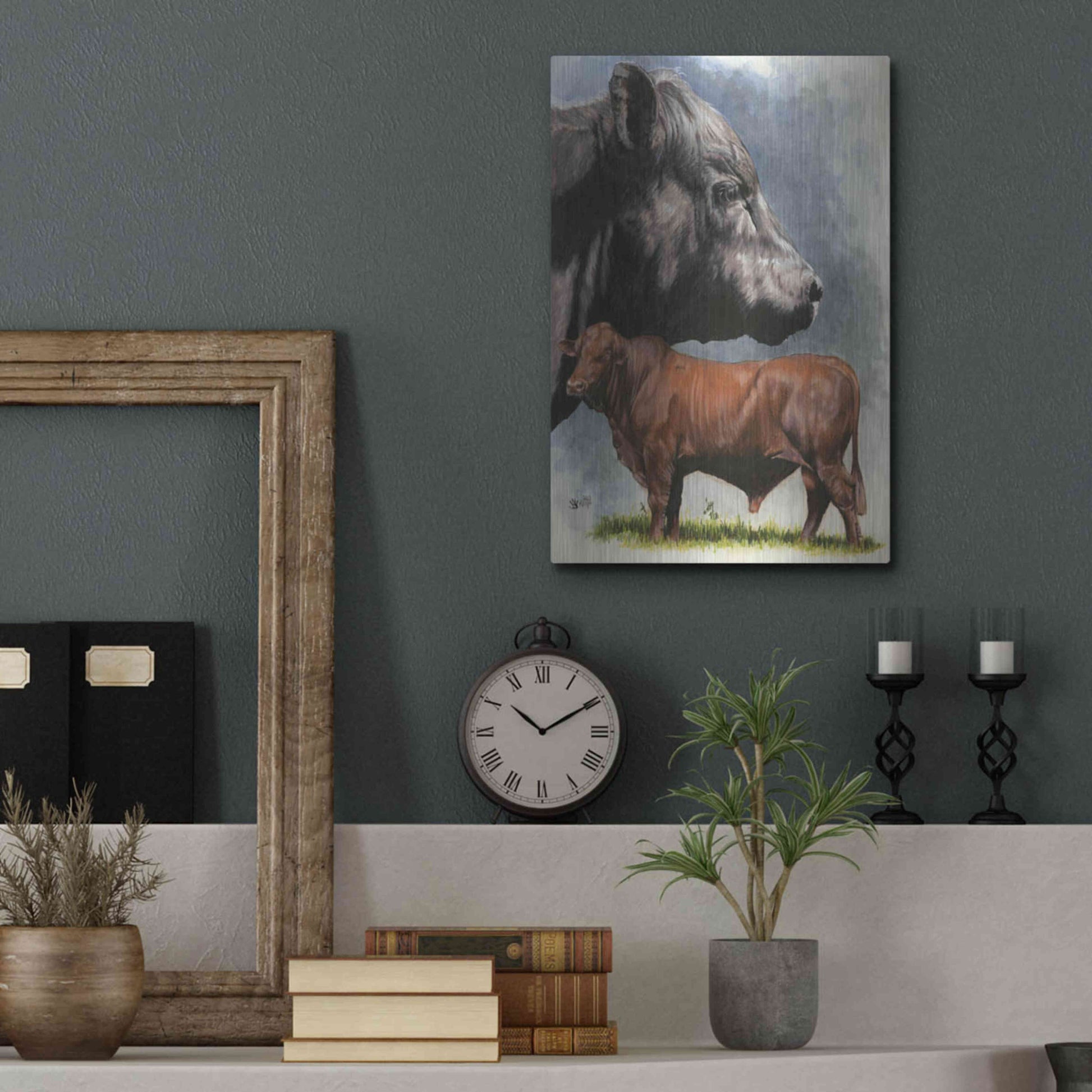 Luxe Metal Art 'Angus Cattle' by Barbara Keith, Metal Wall Art,12x16