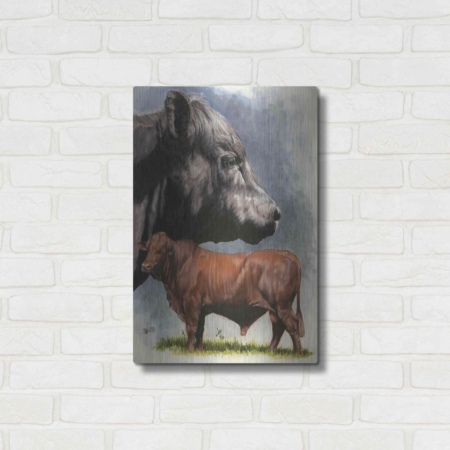Luxe Metal Art 'Angus Cattle' by Barbara Keith, Metal Wall Art,16x24
