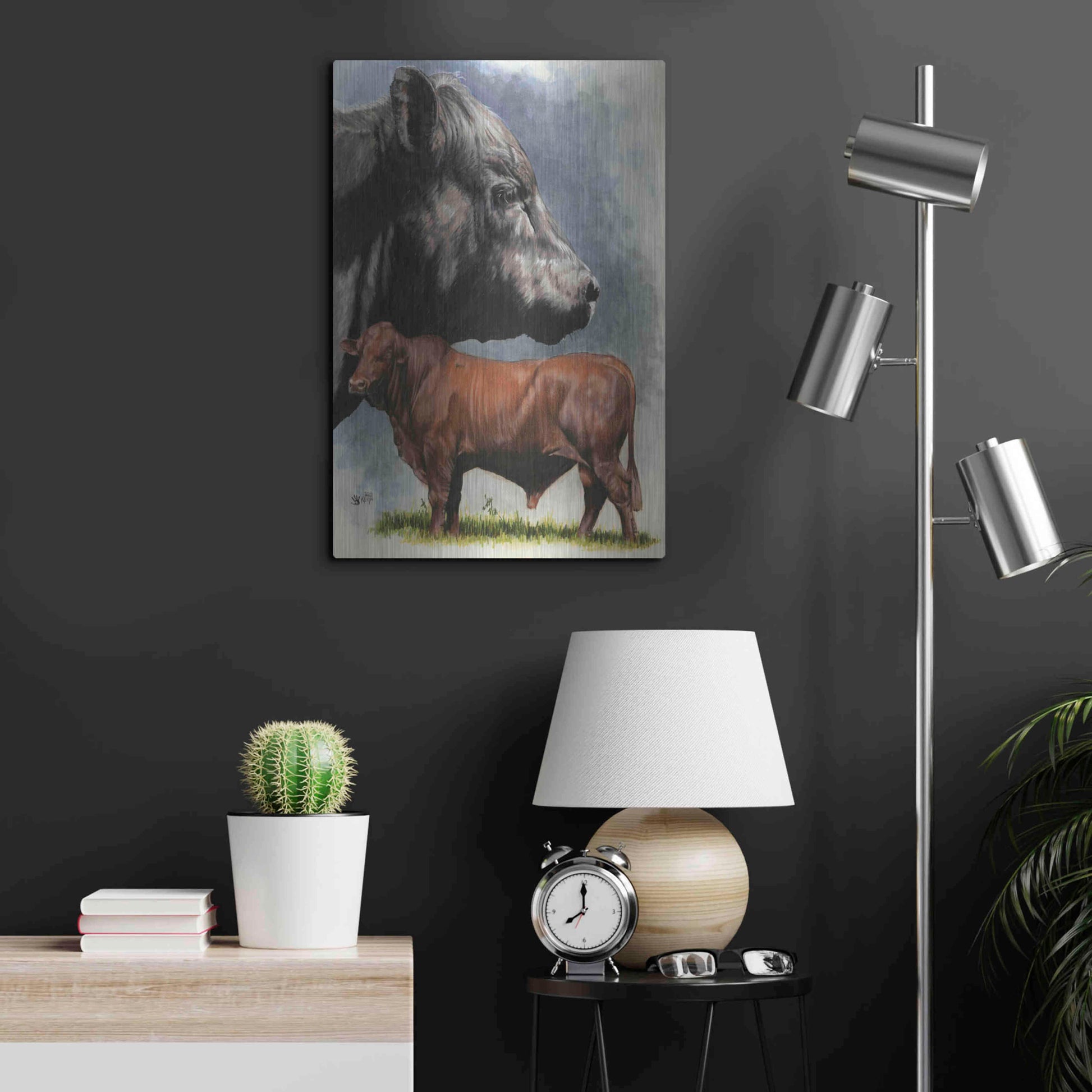 Luxe Metal Art 'Angus Cattle' by Barbara Keith, Metal Wall Art,16x24