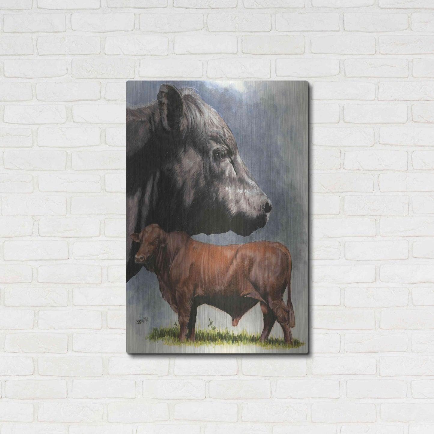 Luxe Metal Art 'Angus Cattle' by Barbara Keith, Metal Wall Art,24x36