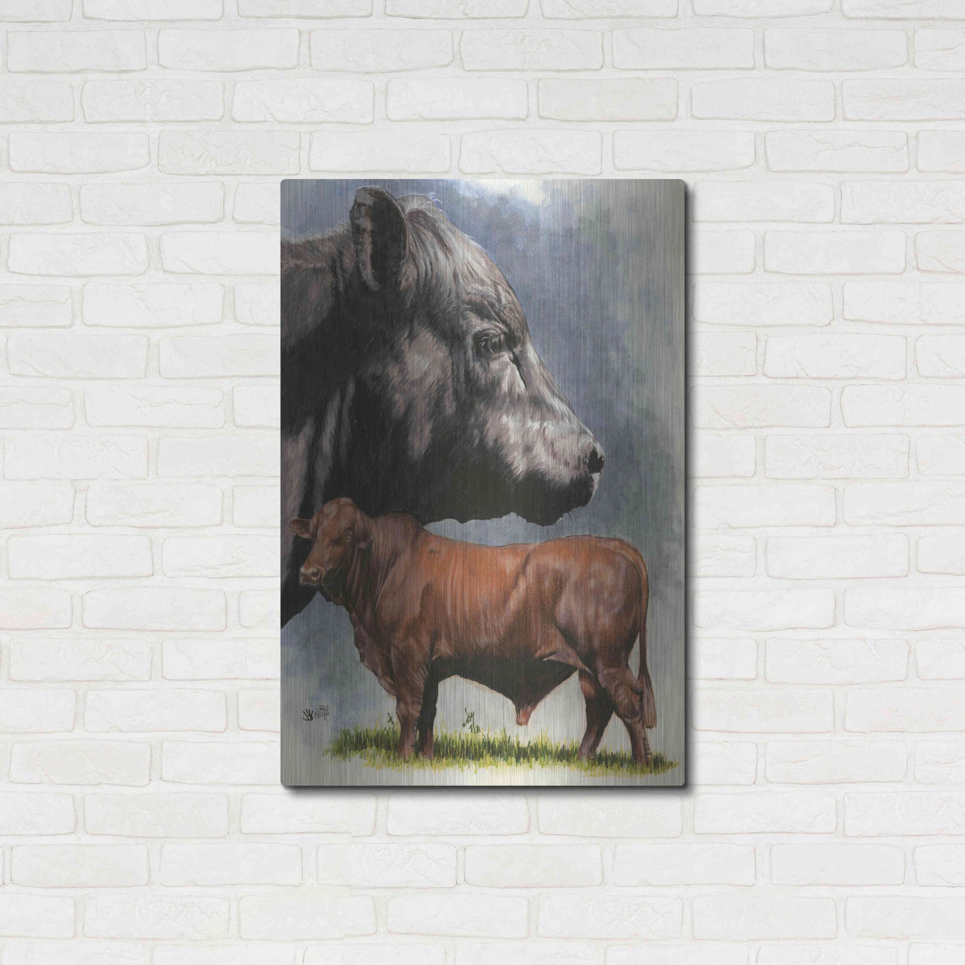 Luxe Metal Art 'Angus Cattle' by Barbara Keith, Metal Wall Art,24x36