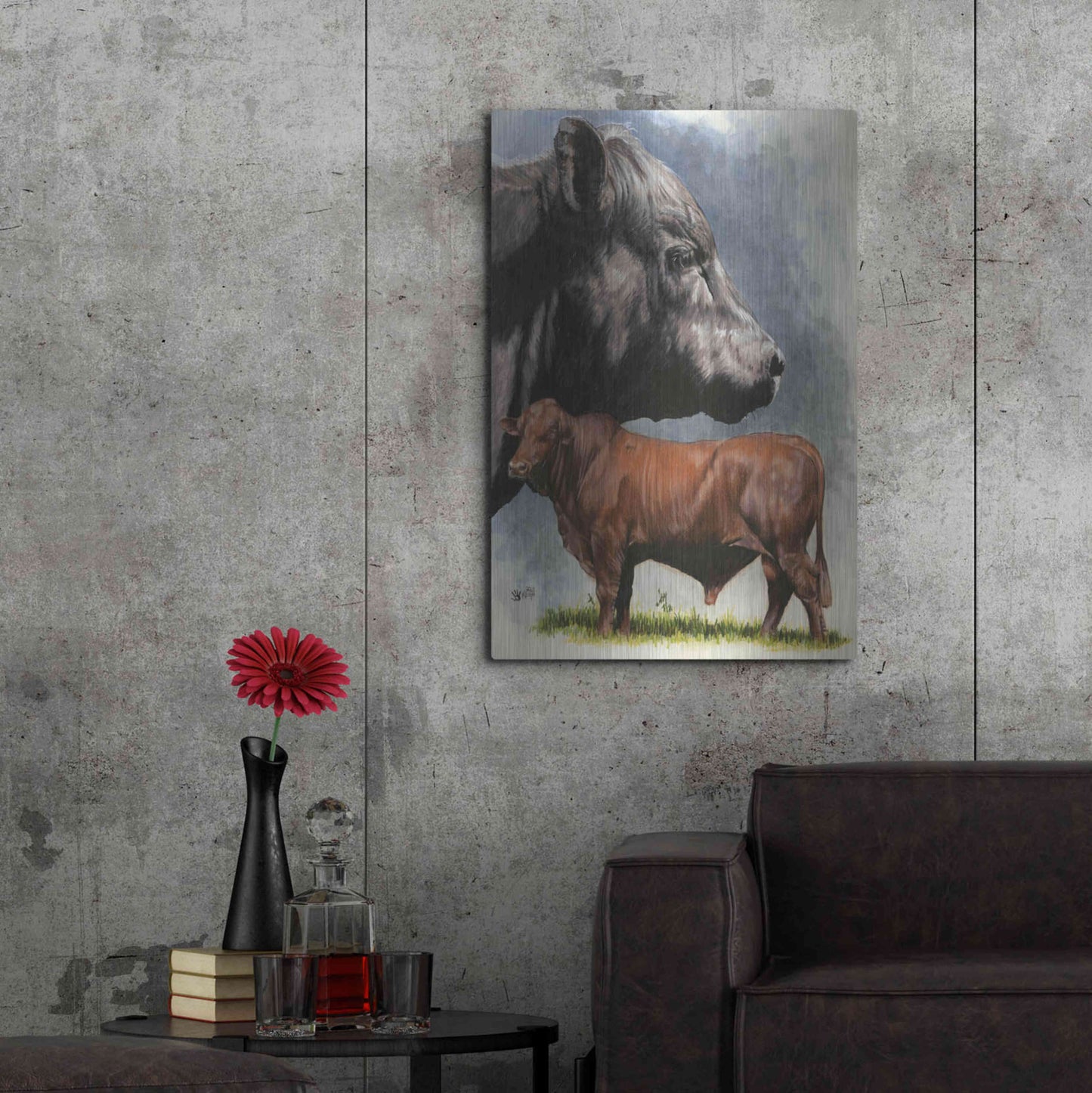 Luxe Metal Art 'Angus Cattle' by Barbara Keith, Metal Wall Art,24x36