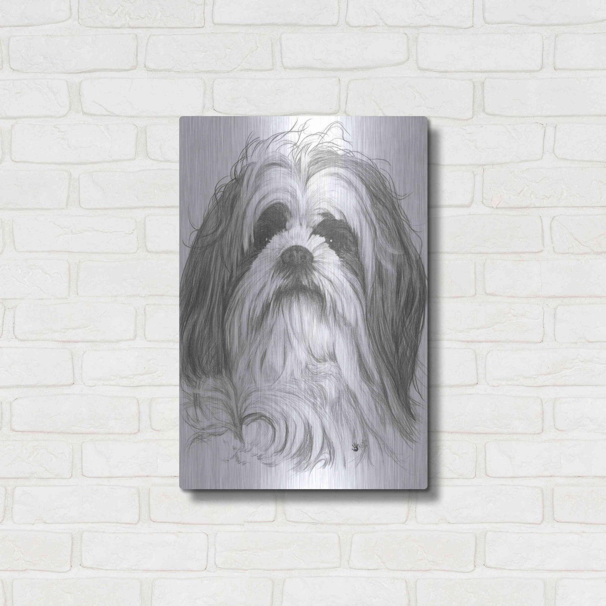 Luxe Metal Art 'Shih-Poo' by Barbara Keith, Metal Wall Art,16x24