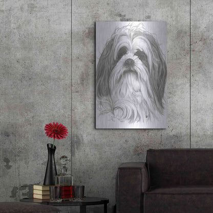 Luxe Metal Art 'Shih-Poo' by Barbara Keith, Metal Wall Art,24x36
