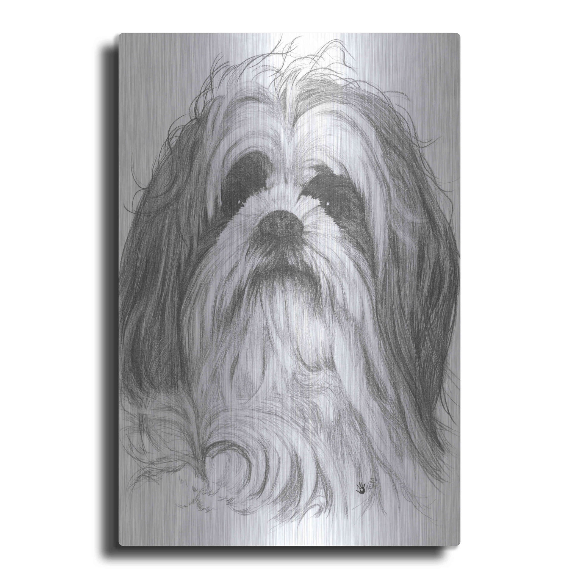 Luxe Metal Art 'Shih-Poo' by Barbara Keith, Metal Wall Art