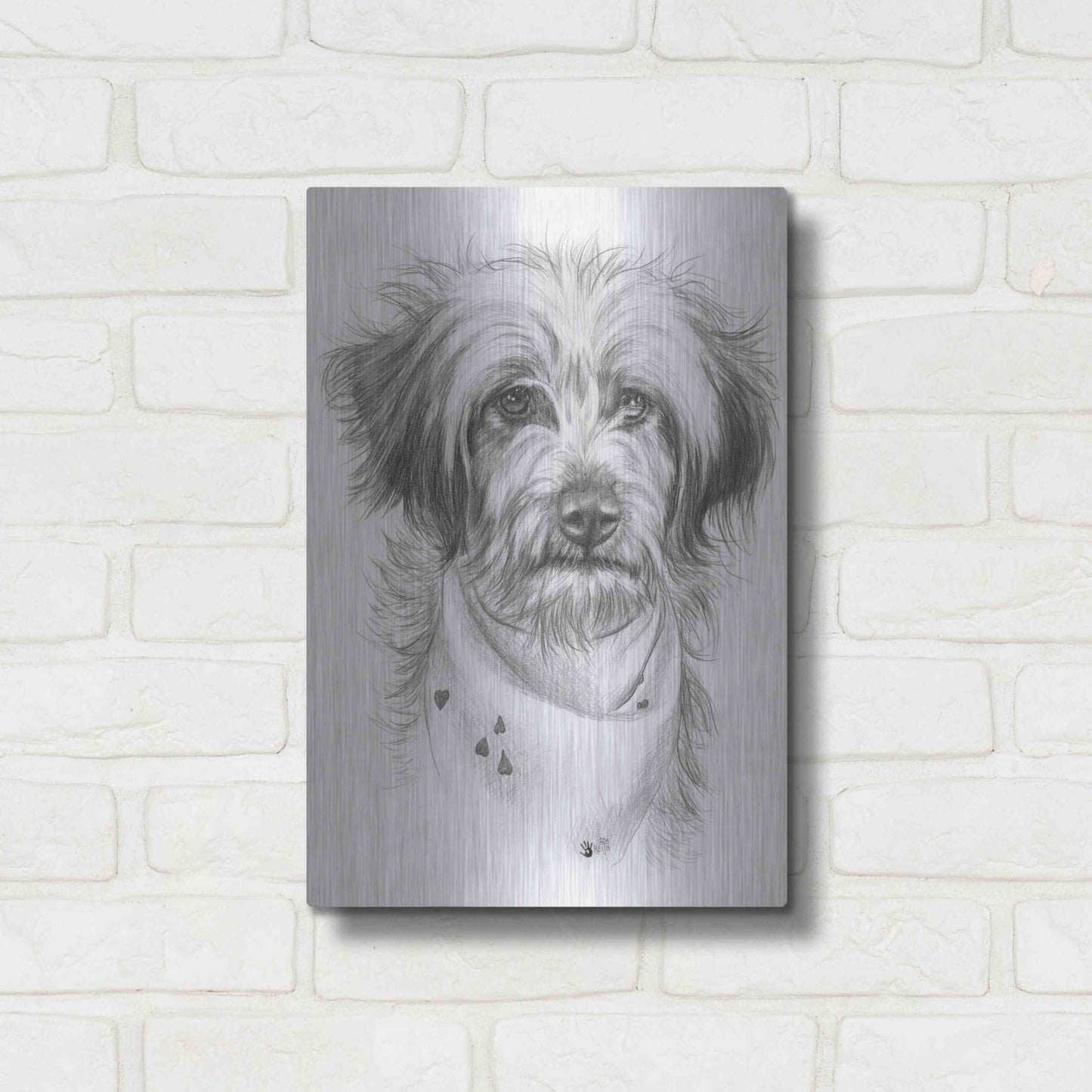 Luxe Metal Art 'Pom-A-Poo' by Barbara Keith, Metal Wall Art,12x16