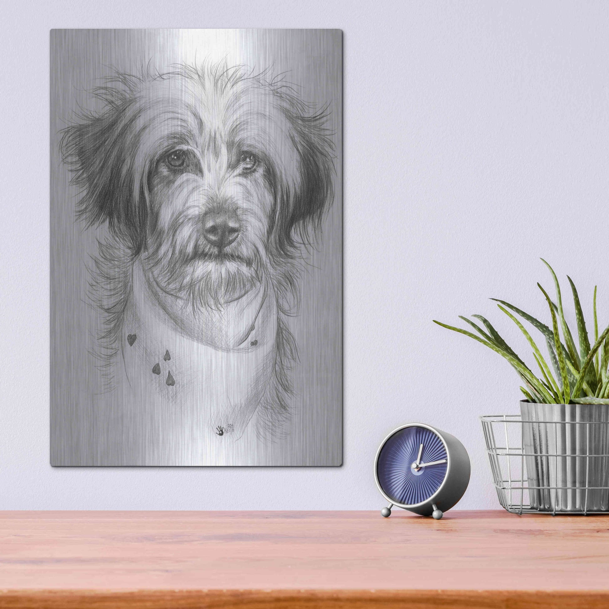 Luxe Metal Art 'Pom-A-Poo' by Barbara Keith, Metal Wall Art,12x16