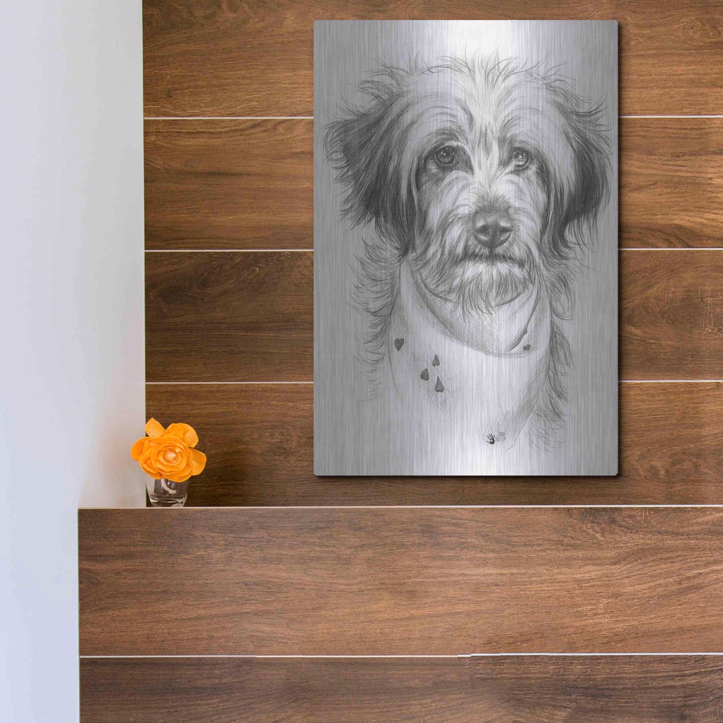 Luxe Metal Art 'Pom-A-Poo' by Barbara Keith, Metal Wall Art,12x16