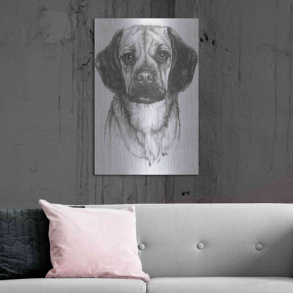 Luxe Metal Art 'Mr. Puggle' by Barbara Keith, Metal Wall Art,24x36