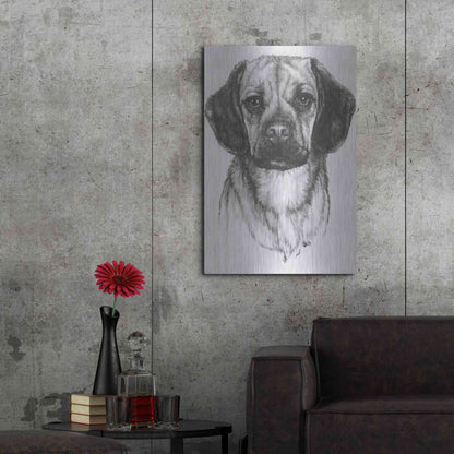 Luxe Metal Art 'Mr. Puggle' by Barbara Keith, Metal Wall Art,24x36