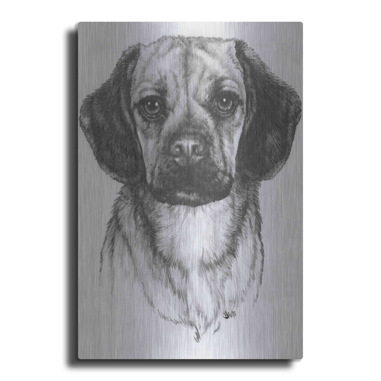 Luxe Metal Art 'Mr. Puggle' by Barbara Keith, Metal Wall Art