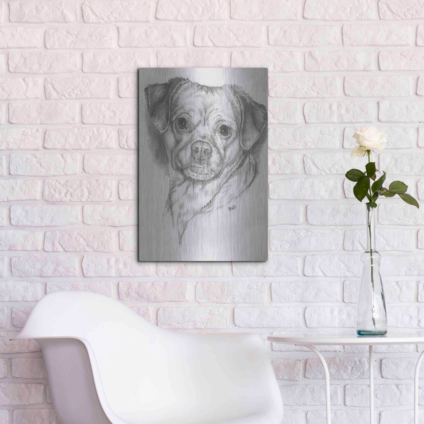 Luxe Metal Art 'Pugwawa' by Barbara Keith, Metal Wall Art,16x24