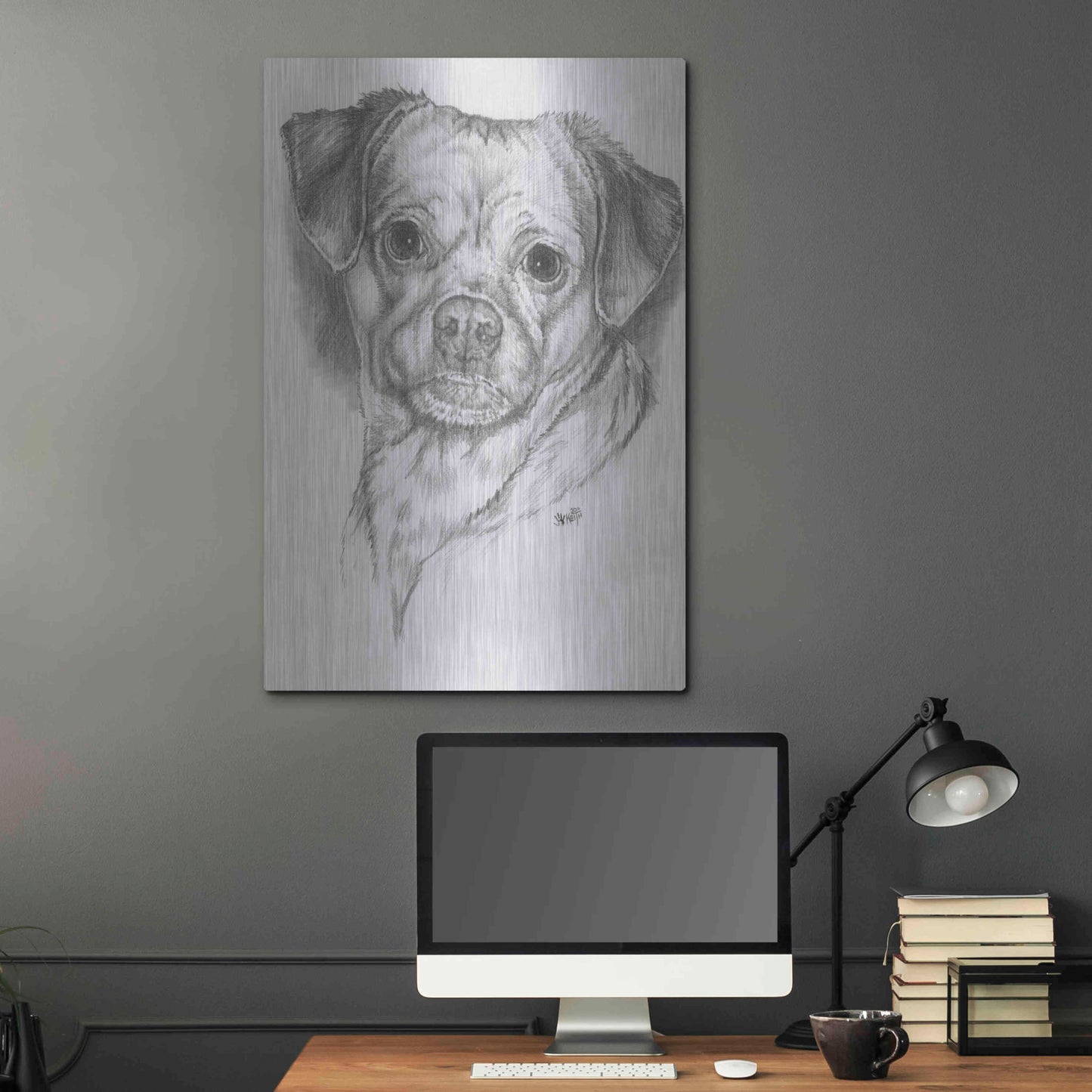 Luxe Metal Art 'Pugwawa' by Barbara Keith, Metal Wall Art,24x36