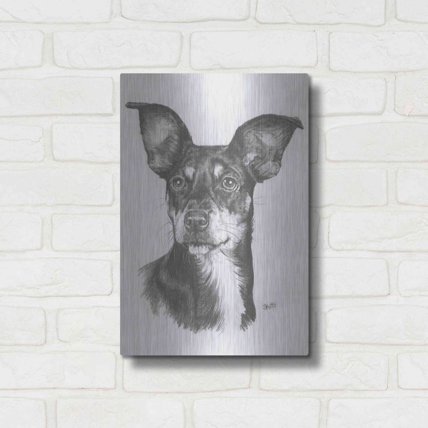 Luxe Metal Art 'Chiweenie' by Barbara Keith, Metal Wall Art,12x16