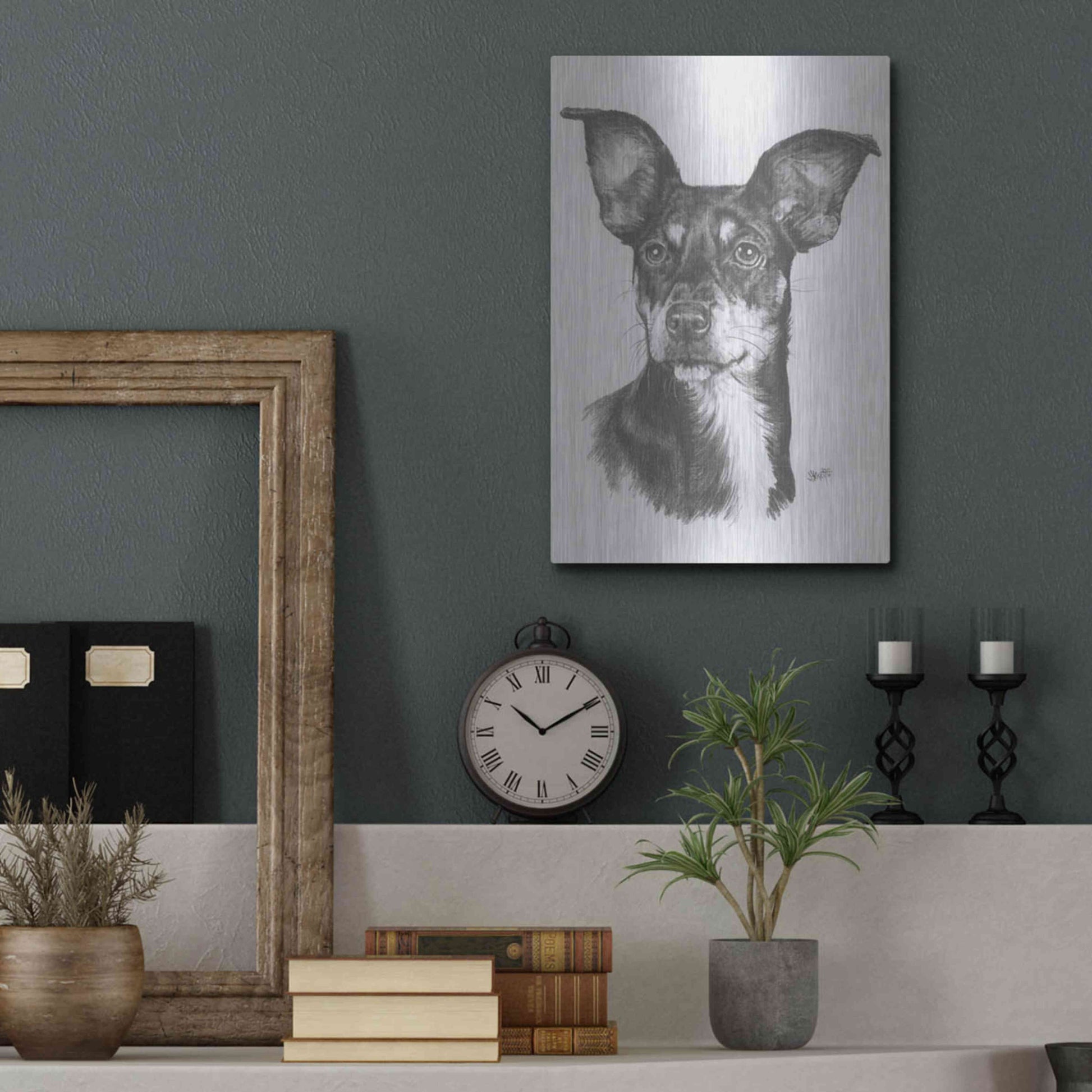 Luxe Metal Art 'Chiweenie' by Barbara Keith, Metal Wall Art,12x16