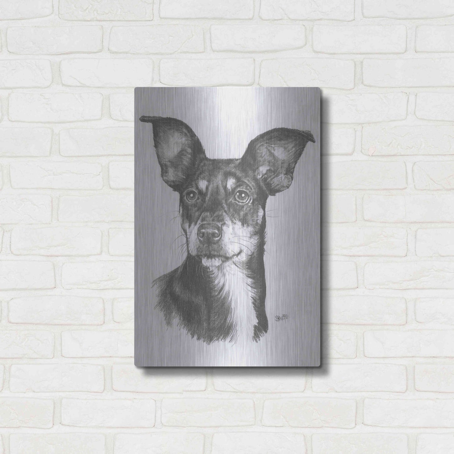 Luxe Metal Art 'Chiweenie' by Barbara Keith, Metal Wall Art,16x24