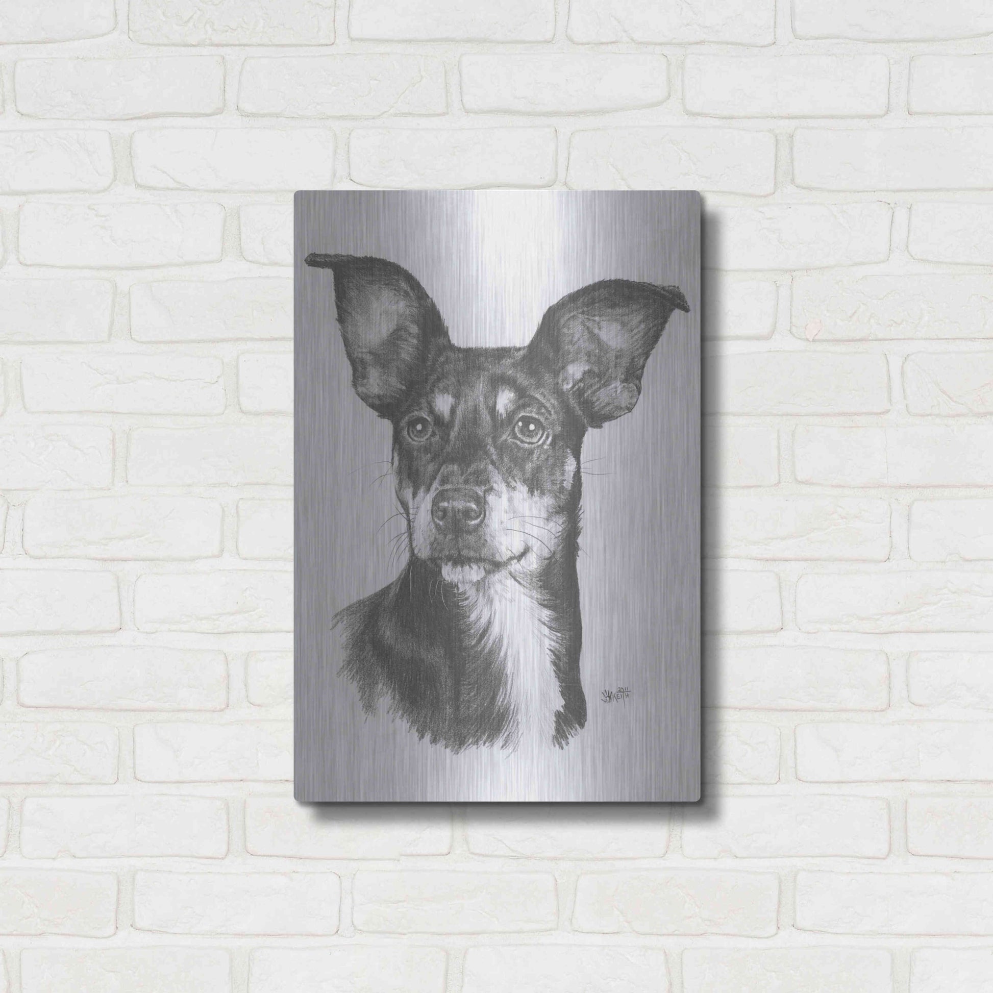 Luxe Metal Art 'Chiweenie' by Barbara Keith, Metal Wall Art,16x24