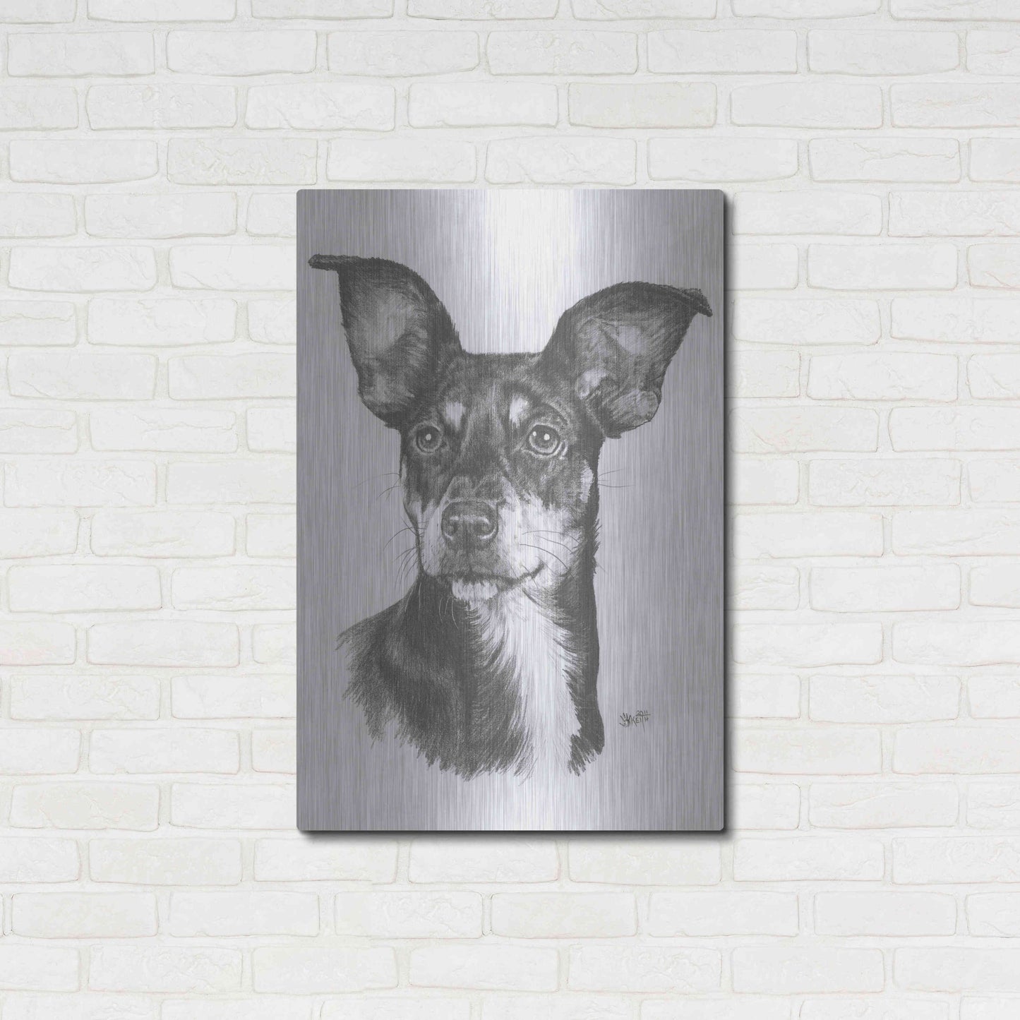 Luxe Metal Art 'Chiweenie' by Barbara Keith, Metal Wall Art,24x36