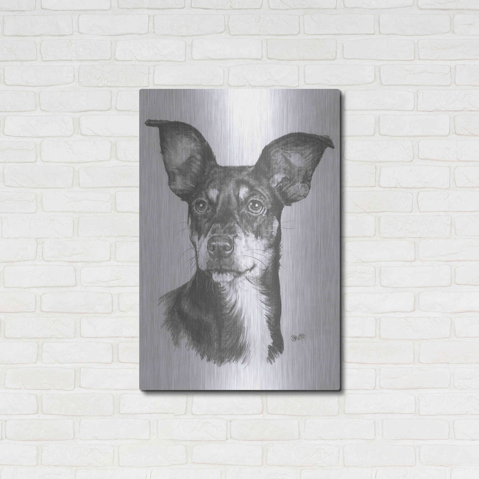 Luxe Metal Art 'Chiweenie' by Barbara Keith, Metal Wall Art,24x36