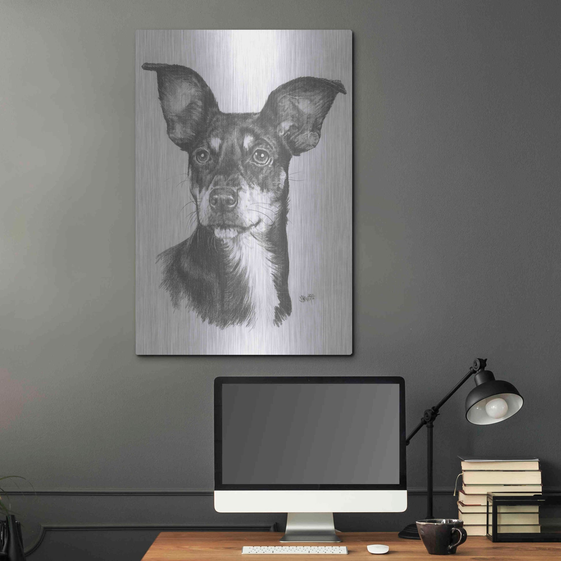 Luxe Metal Art 'Chiweenie' by Barbara Keith, Metal Wall Art,24x36