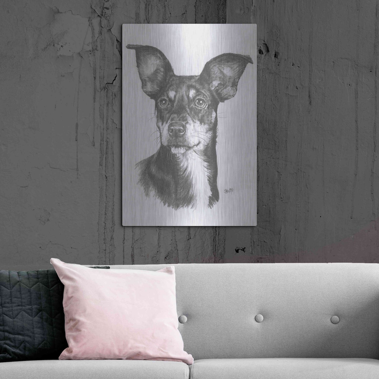Luxe Metal Art 'Chiweenie' by Barbara Keith, Metal Wall Art,24x36