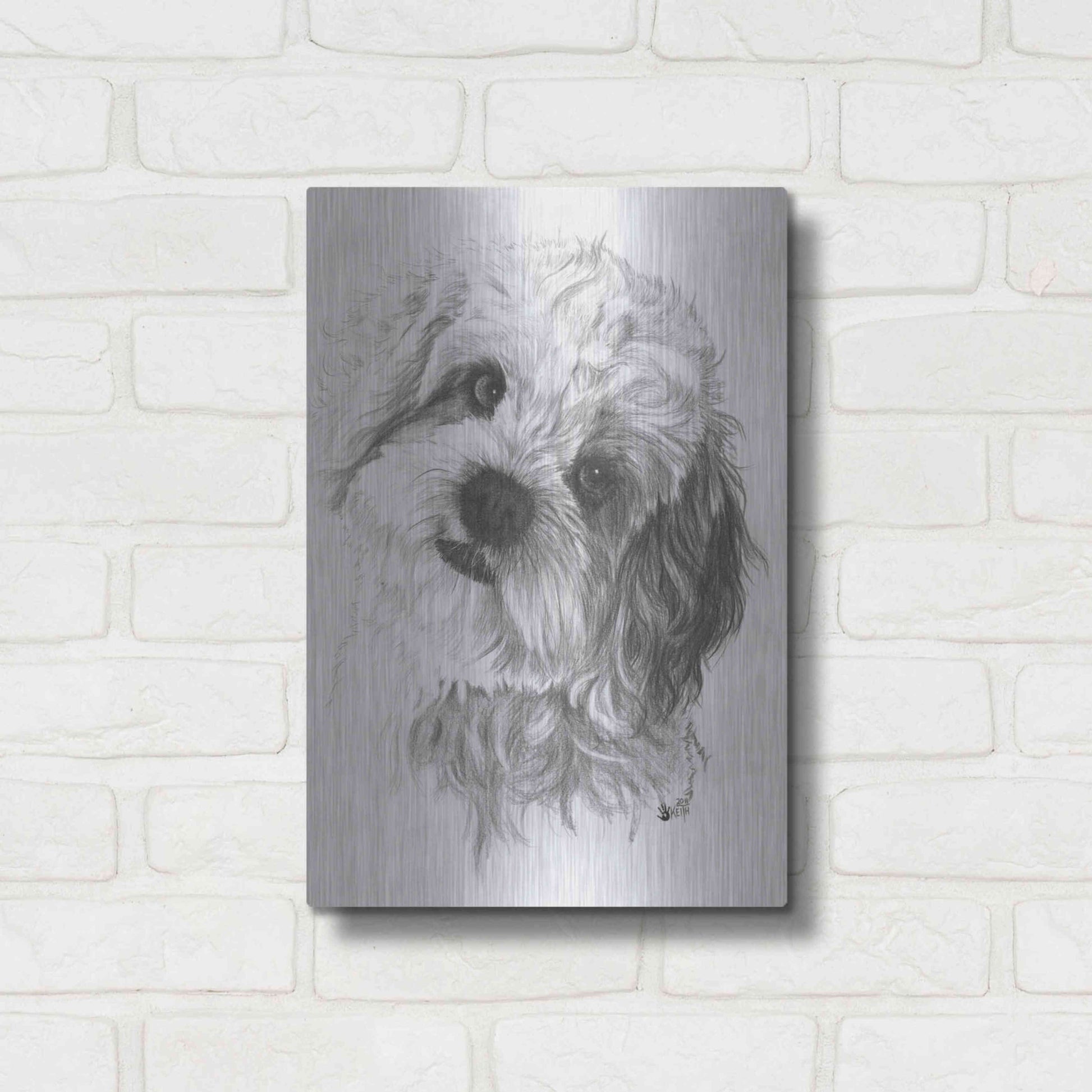 Luxe Metal Art 'Cavachon' by Barbara Keith, Metal Wall Art,12x16