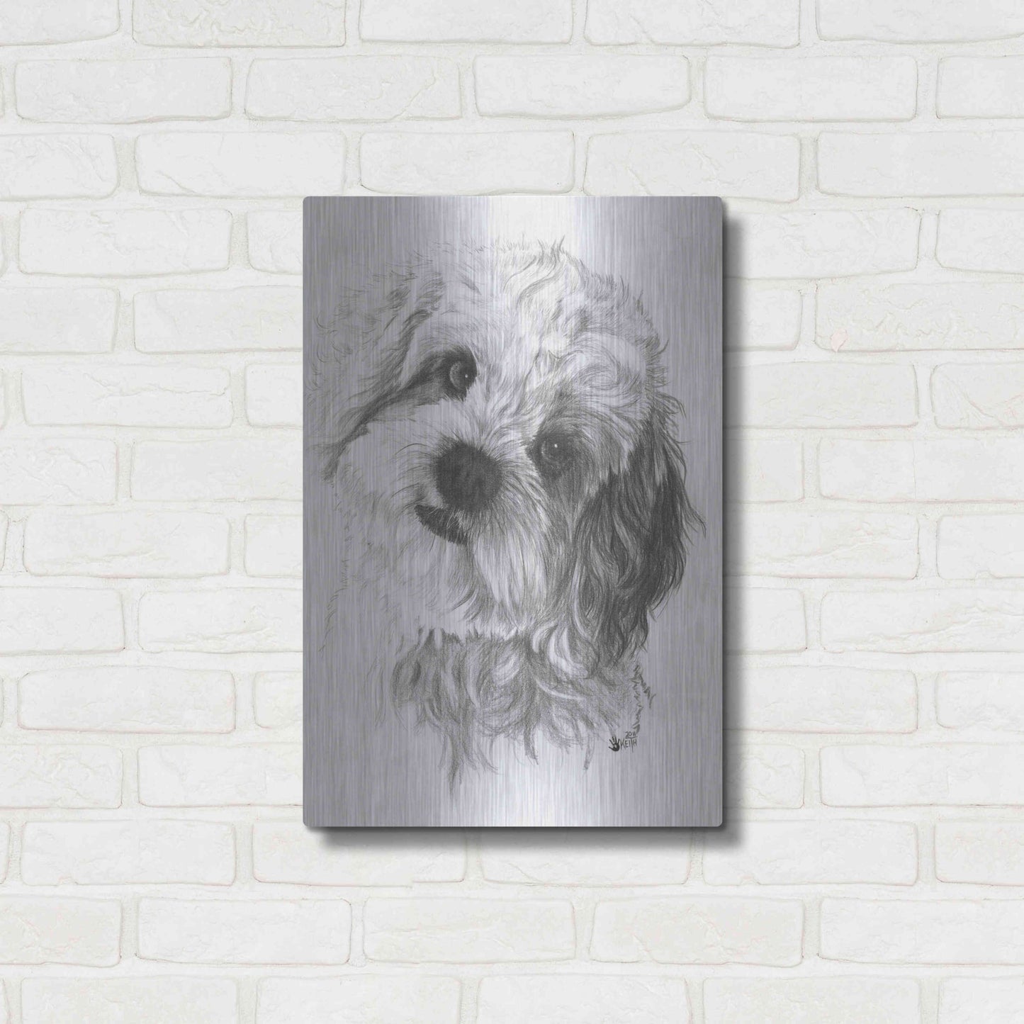 Luxe Metal Art 'Cavachon' by Barbara Keith, Metal Wall Art,16x24