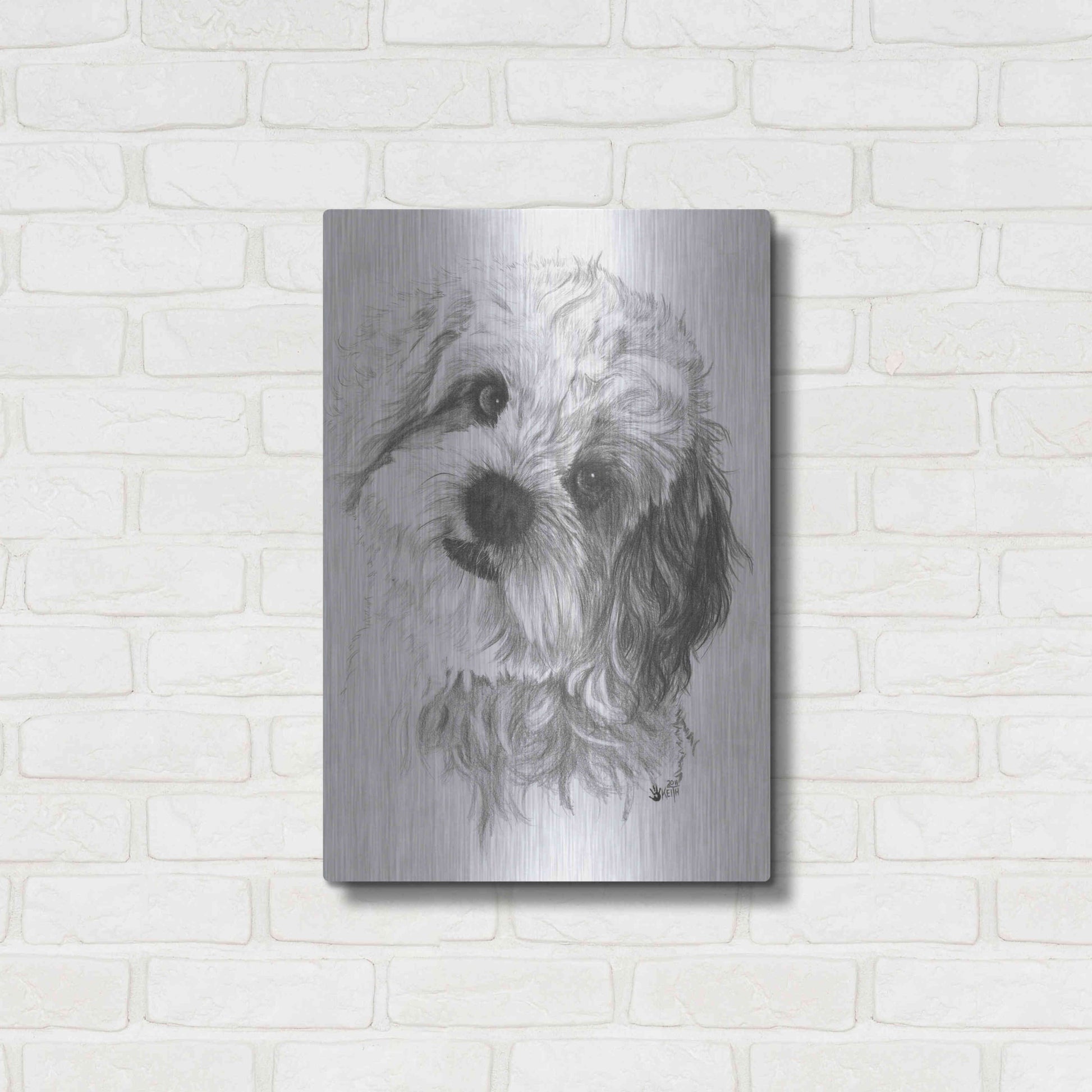 Luxe Metal Art 'Cavachon' by Barbara Keith, Metal Wall Art,16x24