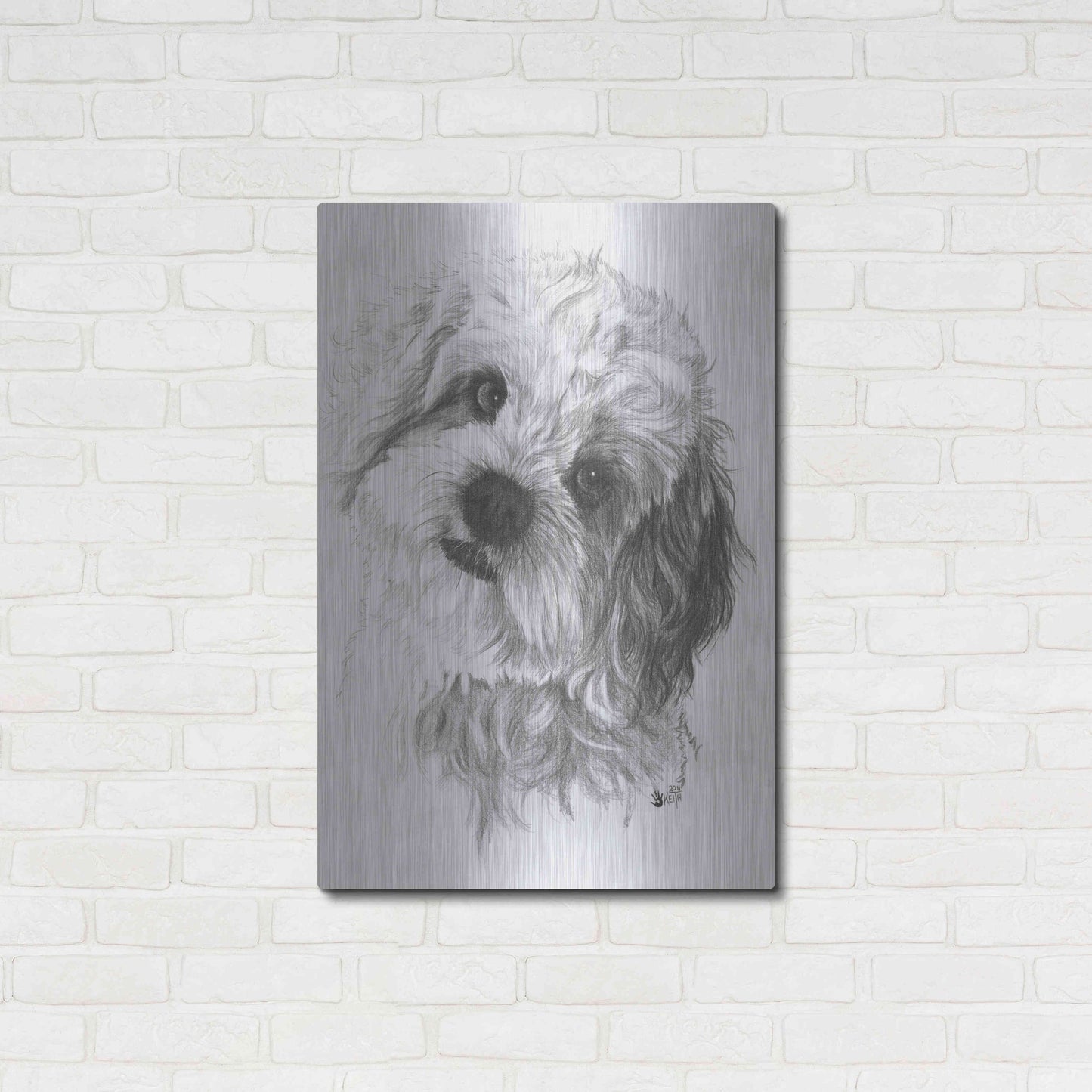 Luxe Metal Art 'Cavachon' by Barbara Keith, Metal Wall Art,24x36