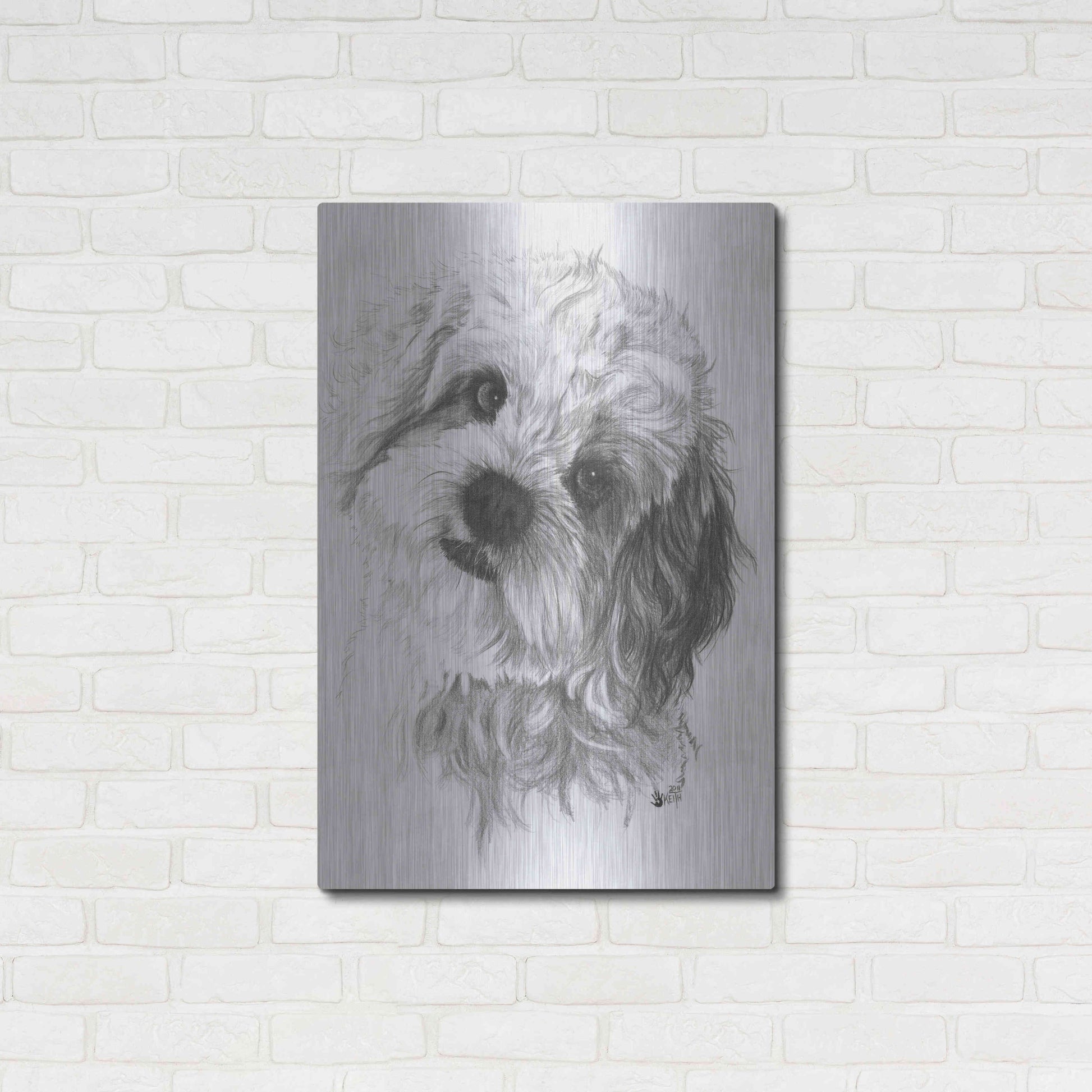 Luxe Metal Art 'Cavachon' by Barbara Keith, Metal Wall Art,24x36