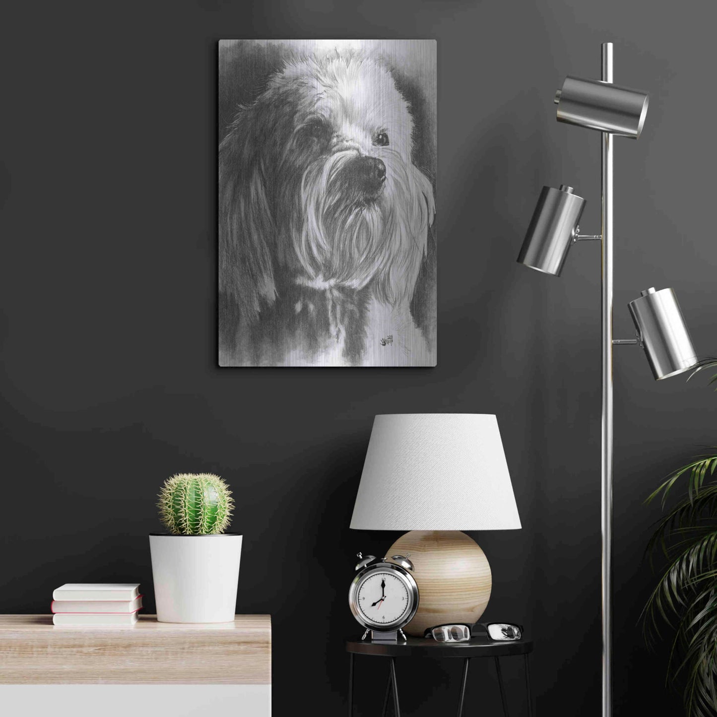 Luxe Metal Art 'Schnoodle' by Barbara Keith, Metal Wall Art,16x24