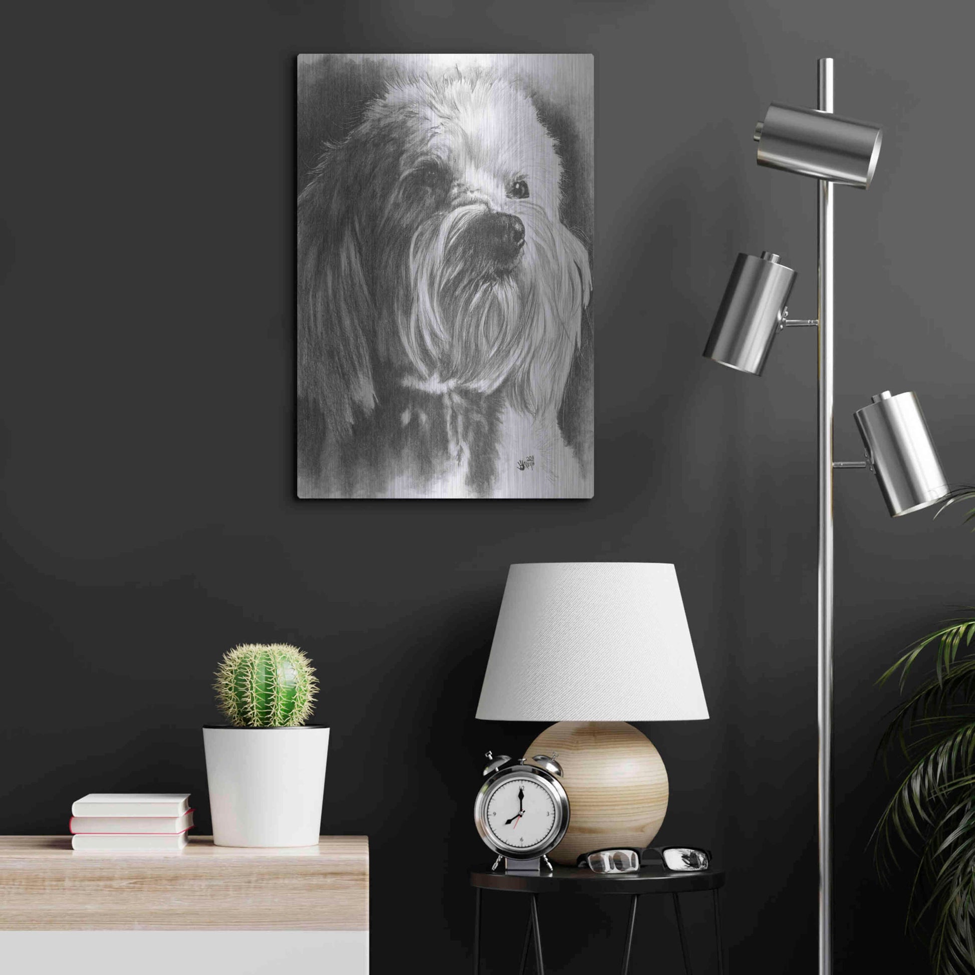 Luxe Metal Art 'Schnoodle' by Barbara Keith, Metal Wall Art,16x24