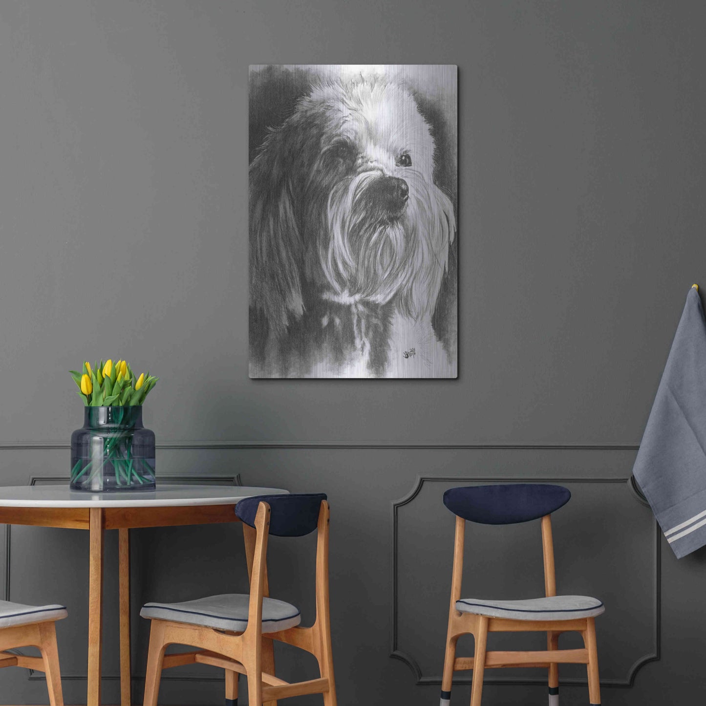 Luxe Metal Art 'Schnoodle' by Barbara Keith, Metal Wall Art,24x36