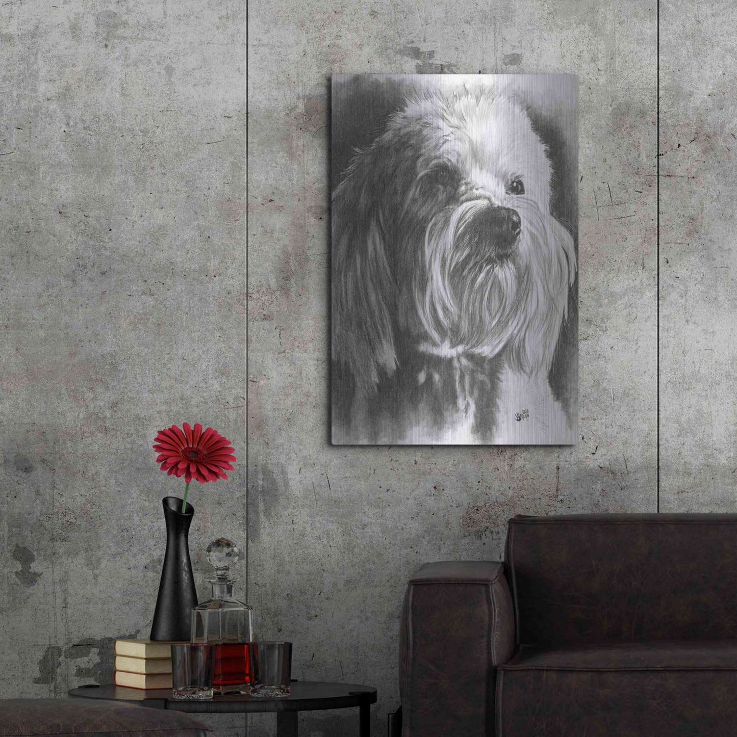 Luxe Metal Art 'Schnoodle' by Barbara Keith, Metal Wall Art,24x36