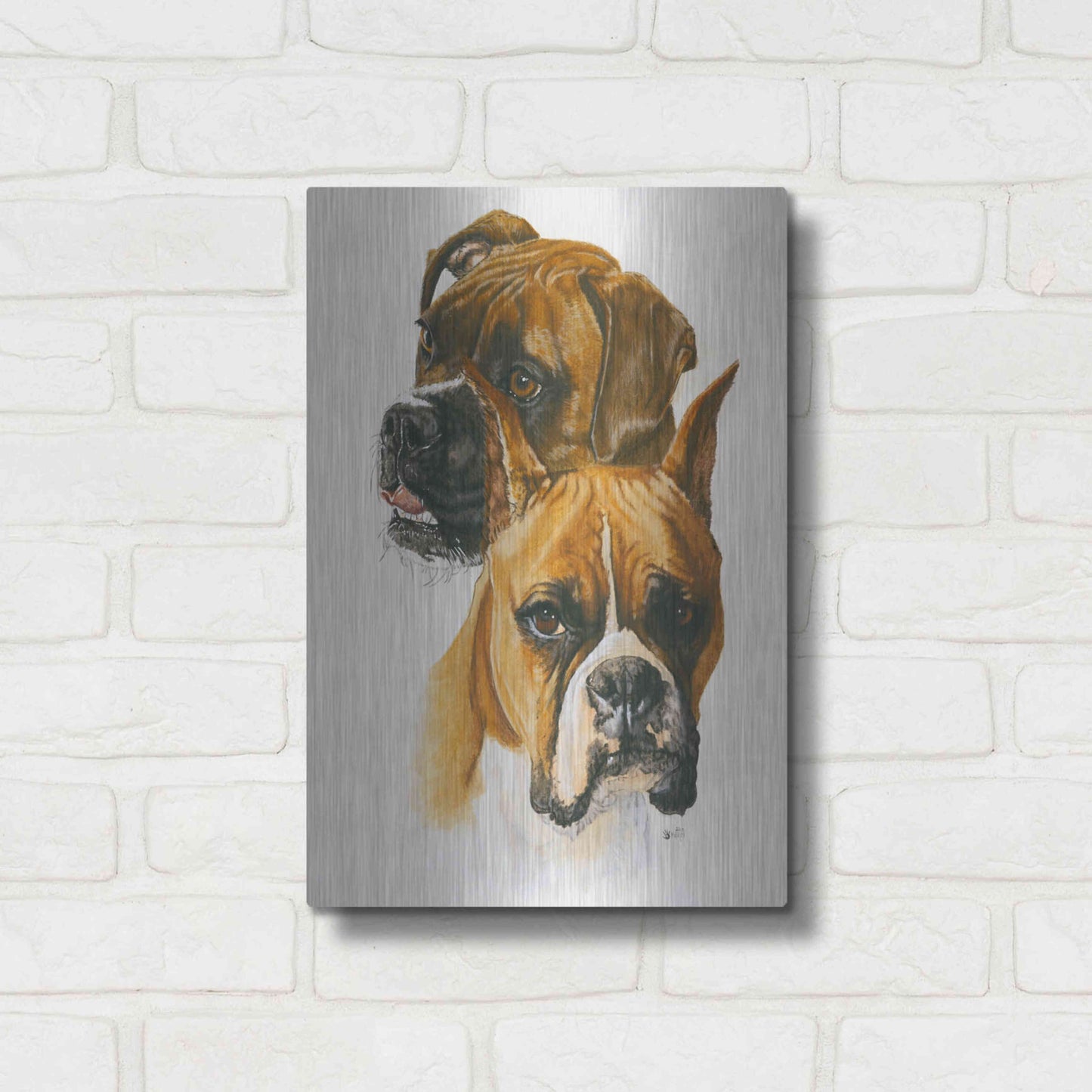 Luxe Metal Art 'Boxer' by Barbara Keith, Metal Wall Art,12x16
