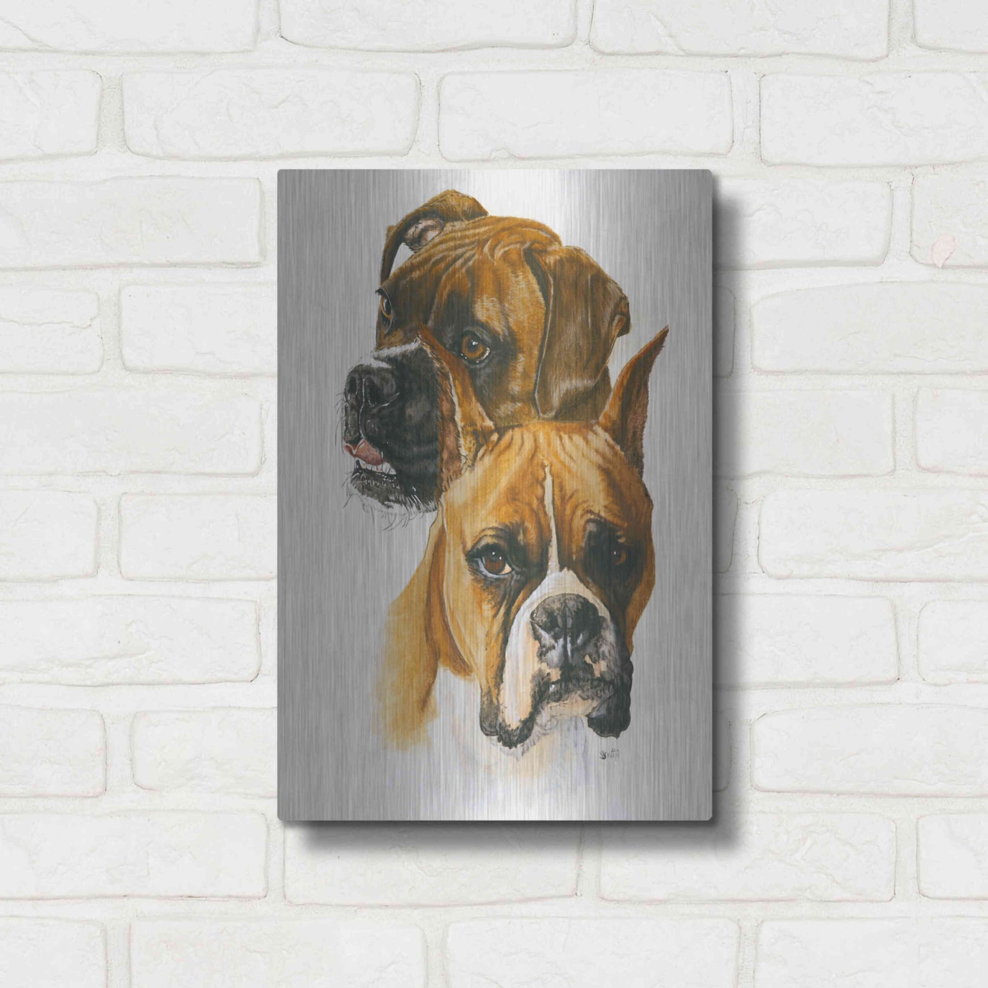 Luxe Metal Art 'Boxer' by Barbara Keith, Metal Wall Art,12x16