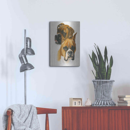 Luxe Metal Art 'Boxer' by Barbara Keith, Metal Wall Art,16x24