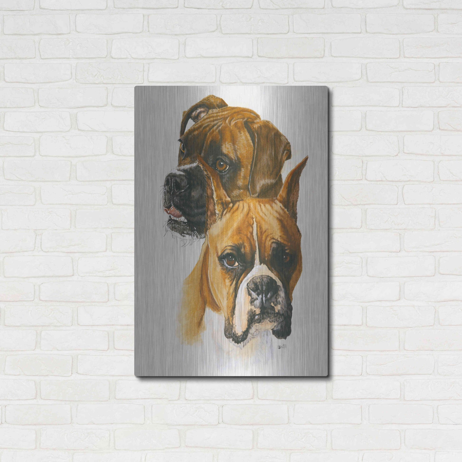 Luxe Metal Art 'Boxer' by Barbara Keith, Metal Wall Art,24x36
