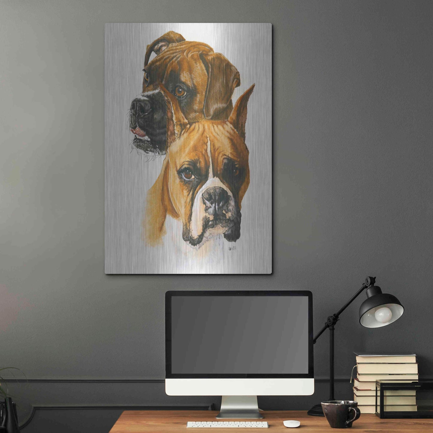 Luxe Metal Art 'Boxer' by Barbara Keith, Metal Wall Art,24x36