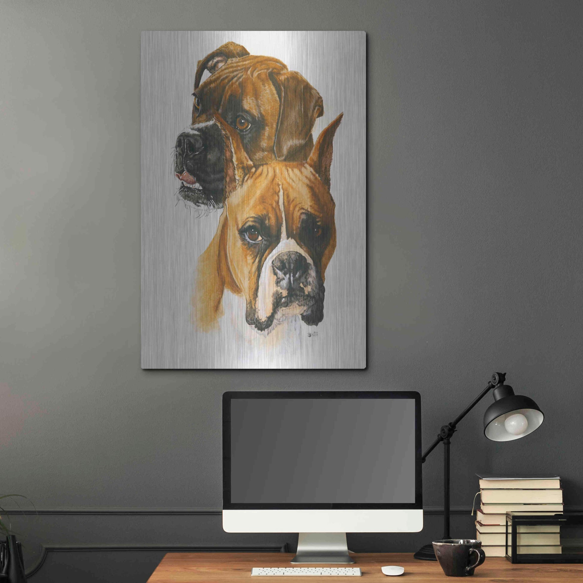 Luxe Metal Art 'Boxer' by Barbara Keith, Metal Wall Art,24x36