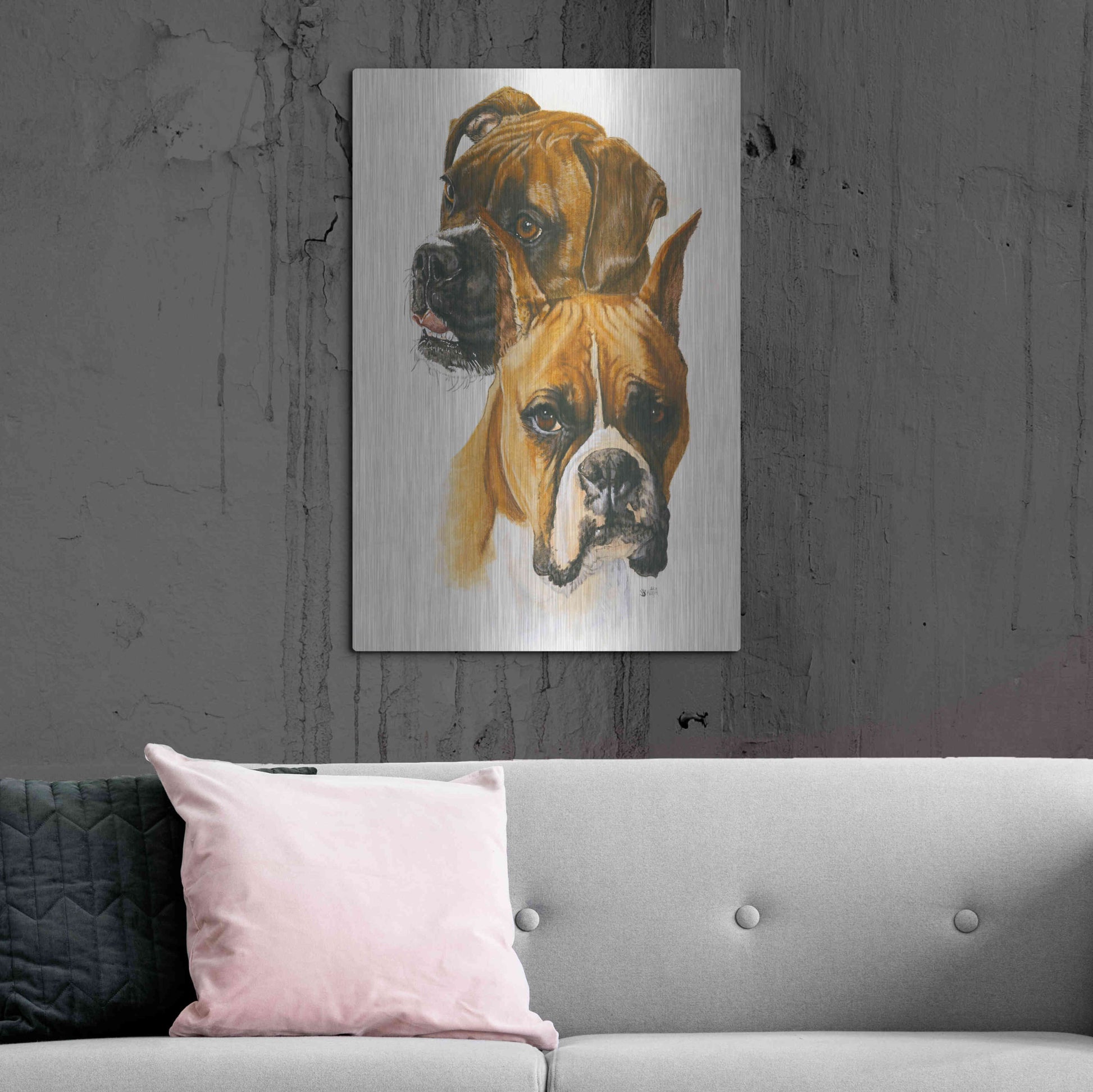 Luxe Metal Art 'Boxer' by Barbara Keith, Metal Wall Art,24x36