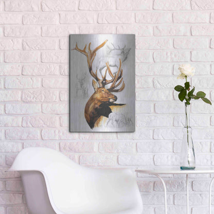 Luxe Metal Art 'Elk' by Barbara Keith, Metal Wall Art,16x24